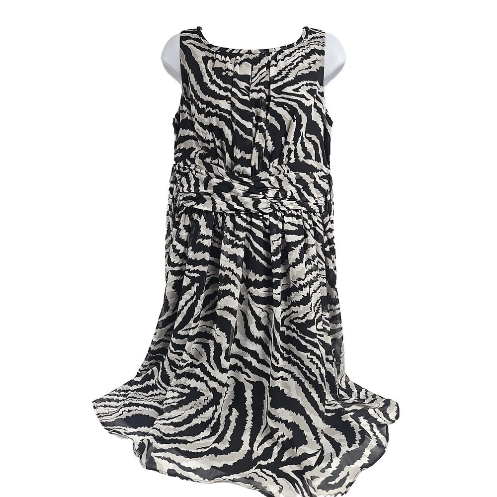 Persona Just Taylor Womens Sleeveless Lined Dress Black Animal Print Size 6 New